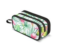 Estuche con cremallera para lápices, diseño floral, color rosa, lirios de cala y palmera verde, bolsa de almacenamiento para lápices, bonita bolsa para bolígrafos, para niñas, estudiantes, adultos