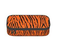 Estuche con diseño de tiburones de dibujos animados, organizador multiusos, tela Oxford duradera, múltiples compartimentos, Leopardo tigre naranja, Talla única, Mochila escolar