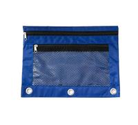 Estuche con doble cremallera para lápices, B5, con cremallera, almacenamiento de archivos, tela Oxford, bolsillo para archivos, impermeable, bolsa de almacenamiento para bolígrafos, Royal Blue, Talla