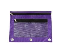 Estuche con doble cremallera para lápices, B5, con cremallera, almacenamiento de archivos, tela Oxford, bolsillo para archivos, bolsa impermeable para guardar bolígrafos, Purple, type-H