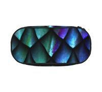 Estuche con estampado de escamas de dragón mágico en 3D, herramienta de papelería, suministros de oficina, accesorio unisex adecuado para cualquier ocasión, negro, talla única, lindo, Black, Talla