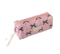 Estuche con lazo para estudiantes, niñas, mujeres, organizador de bolígrafos de gran capacidad, bolsa para lápices, bolsa de almacenamiento de cosméticos de viaje, bolsas de artista, Color negro.