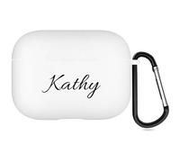 Estuche con Nombre Personalizado Compatible con Apple AirPods Pro 3rd (2025), Funda Blanda Personalizada con Estilo de Escritura a Mano (Blanco)