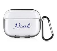 Estuche con Nombre Personalizado Compatible con Apple AirPods Pro, Funda Blanda Personalizada con Estilo de Escritura a Mano (Transparente)