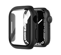Estuche con protector de pantalla compatible con Apple Watch Series 8 7 45 mm, cubierta protectora general, pel?cula de vidrio templado incorporada de