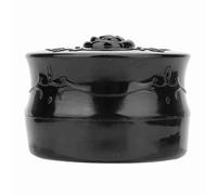 Estuche cosmético dispensador de polvo de maquillaje rosa vintage con soplo en polvo para uso diario de viaje de maquillaje, Negro , informal