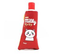 Estuche creativo con forma de pasta de dientes, bonito y funcional, gran capacidad de almacenamiento para estudiantes, adolescentes y niños, con diseño de gato blanco, 20 x 8 x 6,5 cm