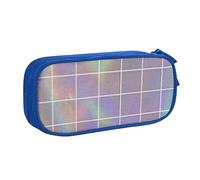 Estuche cuadrado reflectante con cremallera, caja de lápices rosa de gran capacidad para escuela, oficina y viajes, Blue, Talla única, Organizador de bolsas