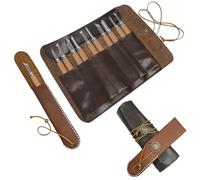Estuche Cuchillos 5 Scomparti per Coltelli e Cucchiai, Custodia per Coltelli, Custodia per Coltelli Da Chef per Escursioni e Campeggio, Regalo per Chef Professionisti o Appassionati Di Cucina