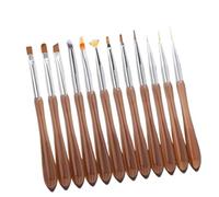 Estuche de 12 pinceles profesionales para uñas de arte - cerdas de nailon de alta calidad duraderas y resistentes a la caída adecuadas para la terapia de luz y pintura y teñido