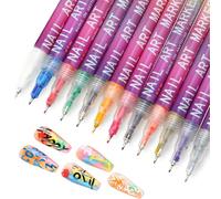 Estuche De 12 Plumas Arte Uñas - Marcadores Esmalte 3D Secado Rápido Y Herramientas Gråff?ti| Kit De Manicura Completo Para Principiantes, Mujeres, Niñas & Uso En Salón Hogareño, Regalo