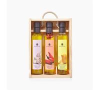 Estuche de 3 Condimentos Gourmet de Aceite de Oliva de Ajo, Guindilla y Limón - Productos de AOVE Naturalmente Macerados - Mejor Selección ENOVINOS