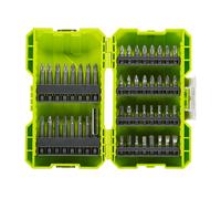 RYOBI-Caja empilable 48 accesórios de atornillar (32 puntas 25 mm + 15 puntas 50 mm SL/PH/PZ/HEX/T + 1 adaptador de puntas)