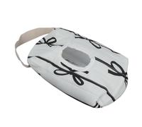 Estuche de algodón con lazo a rayas, dispensador de toallitas húmedas portátil recargable, para viajes y hogar, White, Talla única