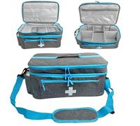 Estuche de almacenamiento de bolos organizado con separadores internos para una gestión eficiente de medicamentos, excelente para turistas, cuidado familiar de crisis y medicamentos diarios