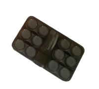 Estuche de almacenamiento de lentes apto para viajes con herramienta a prueba de polvo y uso, 6 pares de soportes para lentes para trabajadores de oficina, estudiantes, uso diario, Gray