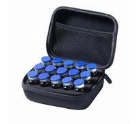 Estuche de almacenamiento de péptidos, estuche de péptidos de 15 ranuras para refrigerador, capacidad para viales de 10 ml, organizador portátil de mano con bolsillo de malla, negro