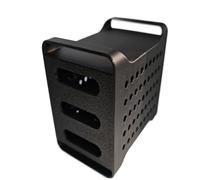 Estuche de Almacenamiento Impreso en 3D para Samsung T9 SSD Holder Caja Organizadora de Escritorio con Orificios de Ventilación Deslizables y Ranura para Cable Tipo C (Three Slots)