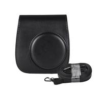 Estuche de almacenamiento instantáneo para cámara de piel sintética, hebilla magnética con correa para el hombro, compatible con Fujifilm Instax Mini 12/11/9/8, Black, Compacto
