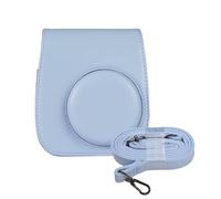 Estuche de almacenamiento instantáneo para cámara de piel sintética, hebilla magnética con correa para el hombro, compatible con Fujifilm Instax Mini 12/11/9/8, Blue, Compacto