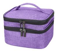 Estuche de Almacenamiento Organizador de Esmalte de uñas de Doble Capa, Estuche de tocador con Soporte para Esmalte de uñas de Viaje con Compartimentos Seguros