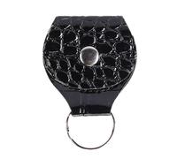 Estuche de almacenamiento para púas de guitarra, bolsa de almacenamiento multiusos con llavero, bolsa organizadora de púas ligera, elegante funda para púas para bajo de guitarra, Reino , Negro ,