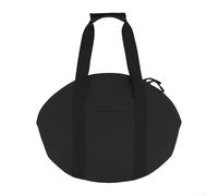 Estuche de almacenamiento para sartén para barbacoa, material Oxford 600D con bolsillos, perfecto para asar al aire libre y acampar (negro ovalado)