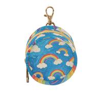 Estuche de almacenamiento portátil para chupete de bebé, diseño de arcoíris azul con pintura al óleo, bolsa de almacenamiento para objetos pequeños