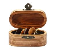 Estuche de almacenamiento portátil para púas de guitarra con 5 púas de guitarra, caja de madera para guitarristas principiantes