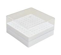 Estuche de almacenamiento profesional para herramientas de manicura con 100 ranuras, tapa transparente, organizada, accesorios para mujeres y hombres, caja organizadora de brocas de manicura