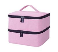 Estuche de almacenamiento resistente para esmalte de uñas con separadores ajustables para botellas, secadora, herramientas de manicura, compartimentos inferiores, bolsa de almacenamiento de esmalte de