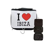 Estuche de aseo de viaje para colgar i Love Ibiza, Negro , talla única