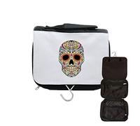 Estuche de aseo para colgar con cabeza de muerte, Calavera 12, Negro , talla única
