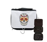 Estuche de aseo para colgar con cabeza de muerte, Calavera 4, Negro , talla única