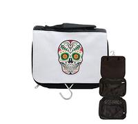 Estuche de aseo para colgar con cabeza de muerte, Calavera 5, Negro , talla única