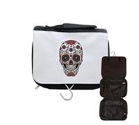 Estuche de aseo para colgar con cabeza de muerte, Calavera 9, Negro , talla única