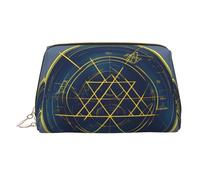 Estuche de belleza portátil con estampado de cálculo matemático, bolsa de viaje compacta con ranuras interiores organizadas para uso diario, Gold, One Size