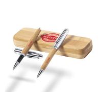 Estuche de Bolígrafos Personalizados Profesores | Regalo Original | Bolígrafos de Bambú con Nombre | Regalo de Graduación, Jubilación, Profesores, Día del Padre (Calidad patentada)