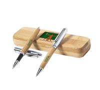 Estuche de Bolígrafos Personalizados Profesores | Regalo Original | Bolígrafos de Bambú con Nombre | Regalo de Graduación, Jubilación, Profesores, Día del Padre (Vitruvio)