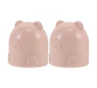 Estuche de Borla para Polvos de Ñiño Rosa, 2 Piezas, Oso | Doble Capa, Algodón Pp, Aplicación , Limpieza Fácil, Protección Frente Humedad, Uso tras Baño