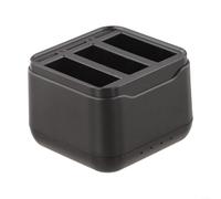 Estuche de carga de 3 bahías para DJI para osmo 360, estación de carga eficiente de múltiples baterías con cable, caja de almacenamiento compacta de ABS para cámara panorámica, color negro