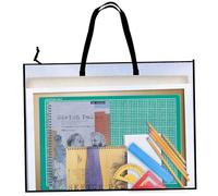 Estuche de cartera de arte, carpeta de arte con cremallera transparente de 19x25, bolsa de cartera de malla impermeable, estuche de transporte portátil y liviano, bolso de almacenamiento para carte