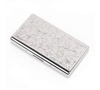 Estuche de cigarrillos de metal retro Clip de resorte de doble lado Clip de bolsillo abierto 14100 Portatarjetas de crédito para cigarrillos (Plata)