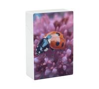 Estuche de cigarrillos de plástico impermeable con diseño de mariquita sobre flor, resistente y personalizado. Novedades para papá y esposo.