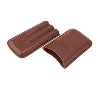 Estuche de Cigarros de Cuero de Viaje Portátil, Humidificador de Cigarros de Capacidad de 3 Uds, Estuche Protector de Cigarros de Costura Fina para Regalo de Padrinos de Boda, (Marrón)