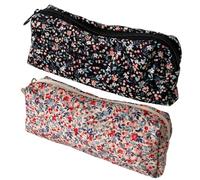 Estuche de cordón genérico - 2 kits de maquillaje con cordón | Portabolígrafos bordado flor 3D organizador suministros viaje mujer adolescente niño maquillaje