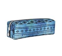 Estuche de cuero bohemio vintage a rayas para niños y niñas, organizador de papelería, estuche portátil para lápices