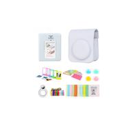 Estuche de cuero de 7 piezas para cámara Fujifilm Instax Mini12Case, estuche protector de 64 bolsillos con marco de fotos, espejo para selfies,