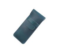 Estuche de Cuero for lápices, Estuche Retro Piel Vaca auténtica, for, Elegante Funda for un Solo bolígrafo para Lápices, Bolígrafos, Plumas Estilográficas(Blue Large)
