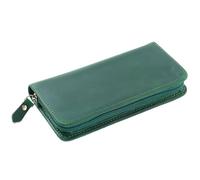 Estuche de Cuero para bolígrafos, de papelería Vintage con 3 Ranuras, Estuche para lápices, para Escuela, Estudio, Dibujo, Diario, bocetos, Viajes, hogar, Lugar de Trabajo, Green